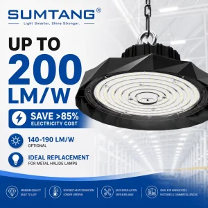 UFO LED High Bay Light 50W-300W IP65 IK08 Industrial Warehouse Factory Lighting 140-200LM/W
