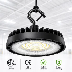 UFO LED High Bay Light Die Cast Aluminum IP65 ETL CE Warehouse Gym Commercial Project