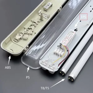 UGR<25 Anti Glare LED Tri proof Housing Kit Linkable IP65 for 17W 32W 52W Emergency Battery Ready Supermarket Office