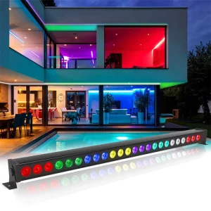 U`King 24 LEDs Stage Light Aluminum Housing DMX LED Strobe Lights Wall Washer
