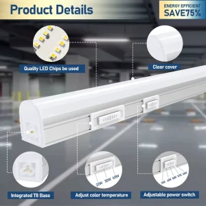 UL ETL 35/40/50/57/65K 5CCT Selectable 20W-40W 3Power Selectable 4FT Integrated LED Linear Batten T8 LED Tube Light