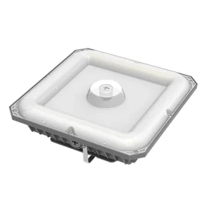 US CA ETL Square Canopy Illumination 120W Tunnable IP65 Outdoor Anti Glare 5 Year Warranty 150LM W Efficiency Parking Garage Gas
