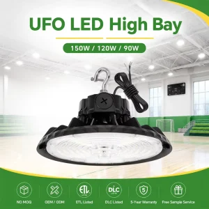 US Canada Stock 3CCT 3Power Tunable LED Highbay 150W High Bay UFO Light 150LM/W LED Industrial High Bay Lights for Warehouse