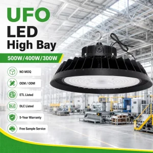 US Local Stock 500W UFO LED High Bay Light ETL DLC Listed 3CCT Tunbale Industrial Warehouse LED Workshop Light