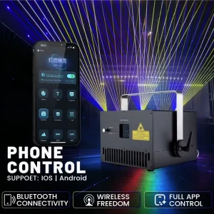 US Stock Wedding Phone App Control 10w 25kpps Full Color Rgb Animation Laser Light For Nightclub Party