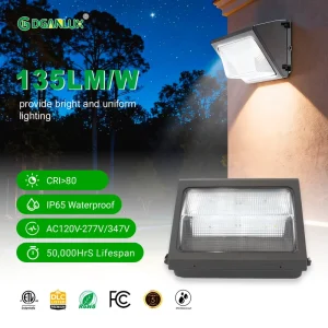 US Warehouse LED Wall Pack ETL DLC Approved Outdoor Light IP65 Waterproof for Industrial Building and Commercial Exterior