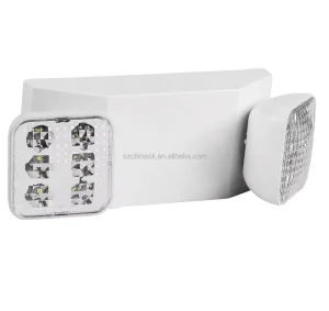 USA Market Adjustable Rechargeable LED Twin Spot Emergency Light IP20 Rating 50000 Hours Lifespan 3 Hours Emergency Time