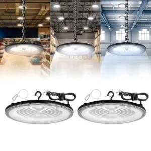 USA Stock Industrial 160W 200W 240W UFO LED High Bay IP65 6000K Aluminum Body Warehouse Factory Garage Ceiling Indoor Light