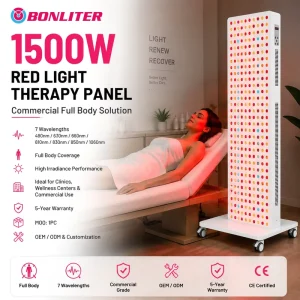 USA Warehouse 1500W Red Light Therapy Panel 7 Wavelength Full Body Commercial Device OEM ODM Fast Shipping