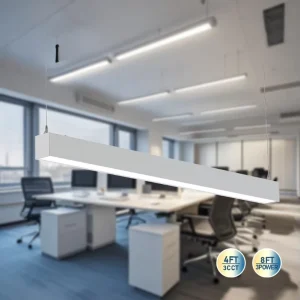 USA in Stock Linkable UL/DLC 2FT 4FT 8FT 3CCT Suspended Strip Tube Light Lamp Pendant Led Batten Linear Light
