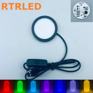 USB 5V Under Cabinet LED Puck Light RGB Light with Plug for 3D Printer Lights Remote Control for Bambu Lab LED Lamp Kit 001