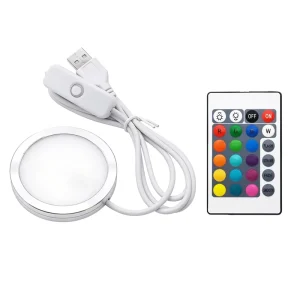 USB LED Display Light Remote Control 3D Print Puck Lamp DIY Model Under Cabinet Shelf LED Light