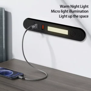 USB Night Light Power Strip 2A ABS Material Charging Connectivity for Bedside Wall Socket Furniture Cabinet UK US Compatibility