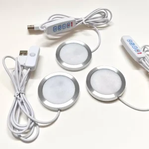 USB Powered Ultra Slim Round for Bambu Lab 3D Printed LED Lamp Kit Puck Light Under Cabinet Display Case Shelf Closet Lighting
