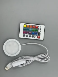 USB RGB LED Cabinet 3D Print Puck Light Remote Control Modern Bedroom Shelf Lighting LED Lamp Kit with Dimmer
