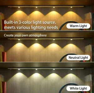 USB Rechargeable LED Magnetic Wall-Mounted Dimmable Motion Sensor Cabinet Lights Frosted Glass Shade Aluminum Alloy Lighting