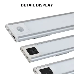 USB Rechargeable LED Modern Aluminum Warm White Closet Lamp Bar Indoor Kitchen Cabinet Light Wireless Motion Sensor