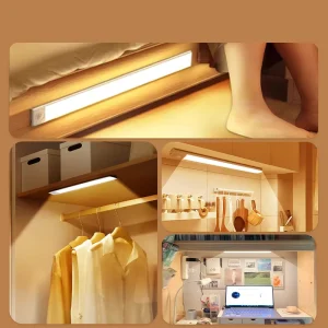 USB Rechargeable Magnetic Wall Motion Sensor Night Lamp Modern Design Showcase Use Wardrobe Light Under LED Cabinet Lights
