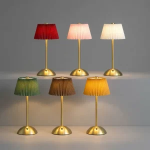 USB Rechargeable Mood Light Minimalist Design Touch Control Fabric Cloth Luxury Cordless LED Table Lamp for Restaurant
