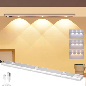 USB Rechargeable PIR Sensor Night Light Wireless Magnetic Kitchen Under Closet Motion Sensor Under Cabinet LED Light