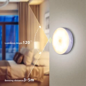 USB Rechargeable Warm White LED Human Body Sensing Modern Night Light for Home Wardrobe Cabinet Magnetic Adhesive Wireless