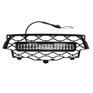 UTV Front Bumper Mesh Grille Grill with LED Light Bar for Can Am Defender
