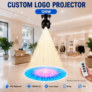 Ultra Bright 120W Smart GOBO Projector Light App Control Waterproof Logo Projector Advertising Light Rotation Static Timer