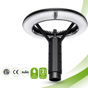 Ultra Bright AC LED Garden Post Top Light IP65 Weatherproof Aluminum Housing 5000K Daylight 120 Beam Angle 5 Year Warranty ETL