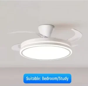 Ultra Quiet 35dB LED Ceiling Light with Fan Blades Modern White Flush Mount Ceiling Fan Light for Bedroom and Study