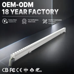 Ultra Slim 20.3mm Mini IP65 24V LED Linear Light 12W 1m for Narrow Facade Gap Building Hotel Project YD12 M1 C1