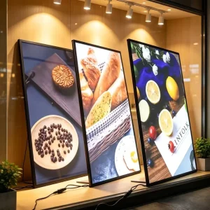 Ultra Slim Advertising Light Box Aluminum Frame 4000 Lumens High Bright LED Wall Mount for Restaurant Indoor