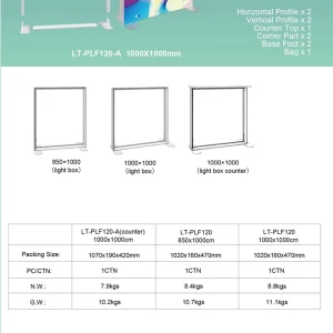Ultra Slim Rectangle Aluminum Monochrome A3 Poster Frame LED Hanging Tabletop Display Advertising Light Box 5000 Lumens