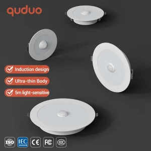 Ultra Slim Voice Control Body Sensor Garage Elevator Lobby Staircase 5W 9W 12W Ceiling Recessed LED Down Lamp