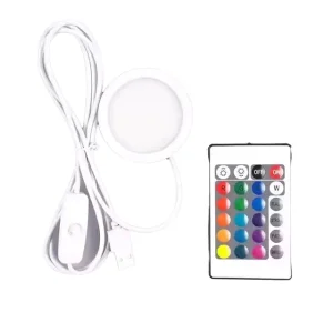 Ultra Thin 5V USB RGB Multi Colors LED Under Cabinet Light Round Lights for Kitchen Closet Lighting Cabinet Lamp