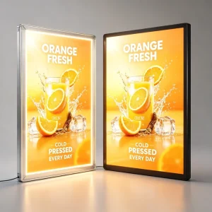 Ultra Thin 8mm LED Advertising Light Boxes for Retail Store Window Display 3000K 6000K Backlit Wall Mounted Sign
