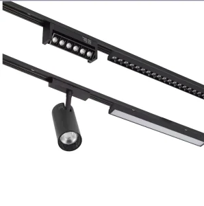 Ultra Thin Aluminum LED Magnetic Track Light 10 40W Modern High Brightness Commercial Lighting for Exhibition Halls Clothing