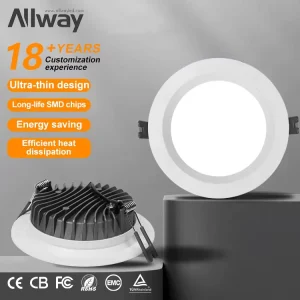 Ultra Thin Commercial Modern Aluminum Cob Hotel Ceiling Surface Down Light Antiglare Recessed Led Lamp Housing