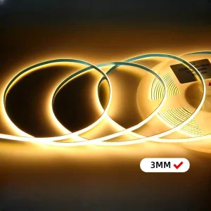 Ultra-Thin Cri 90 COB LED Strip Lights 6000K 4000K 3000K 12v 24v Smart 3mm 5mm 8mm Cob Decorative Lighting