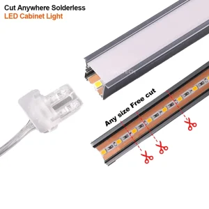 Ultra Thin Free Cutting Soldering Recessed LED Strip Light with Aluminum Liner Profile Embedded 12V 24V Cabinet Light