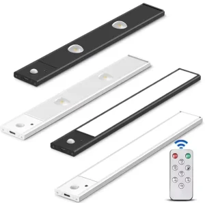 Ultra Thin Indoor Lighting 3 Color Dimmable 5V USB Rechargeable Magnetic Kitchen Cabinet Closet LED Motion Sensor Night Light