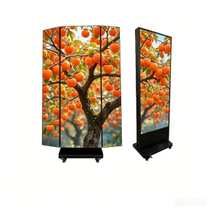 Ultra Thin Indoor P1.86mm P2.5mm IP65 LED Poster Screen with Three Fold Standing GOB Technology for Retail Store Advertising
