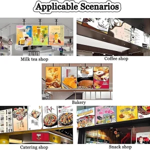 Ultra-Thin LED Advertising Light Box Wall-Mounted for Restaurants & Coffee Shops 30x40cm Plug-in Display Board