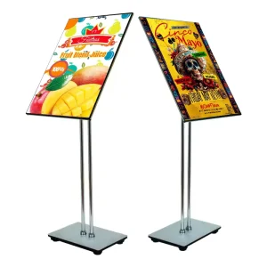 Ultra Thin LED Backlit Poster Frame Light Box Floor Standing Business Exhibition Rectangle Sign