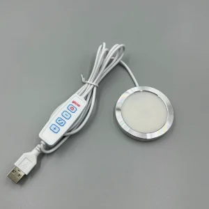 Ultra Thin LED Circular Light 60mm Dimmable Spotlight Mini Surface Mounted Puck Light USB 5V 3W Cabinet Lamp