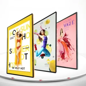 Ultra Thin Luminous Display Light Box with Aluminum Buckle Edge Frame for Photos and Pull Out Advertising