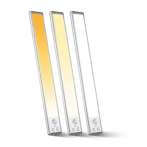 Ultra Thin Motion Sensing Rechargeable Magnetic Cabinet LED Light Strip with Plastic Shade Dimmable Night Light