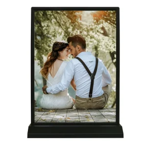 Ultra Thin Rechargeable LED Advertising Light Boxes Advertising Sign Custom A4 Desktop Panel Table Stand for Outdoor Use