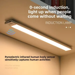 Ultra Thin Rechargeable LED Cabinet Light Strip with Magnetic Self Adhesive Installation