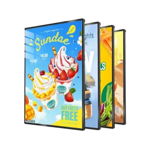 Ultra Thin Rectangle A1 A2 A3 A4 LED Lighting Box Aluminum Alloy Indoor Light Poster Frame Food Display