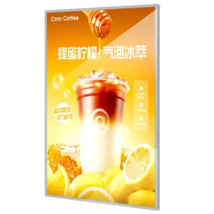 Ultra Thin Rectangle Aluminum LED Advertising Light Box Food Menu LED Strip Custom Wall Mount Illuminated Menu Sign Fast Food